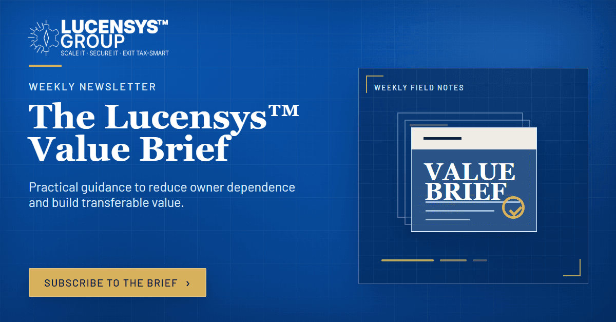 The Lucensys Value Brief editorial cover