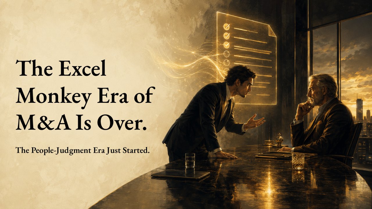 The Excel Monkey Era of M&A Is Over. The People-Judgment Era Just Started.