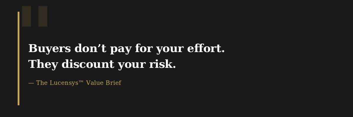 Business valuation risk quote - owner dependency reduces sale price for manufacturing business owners